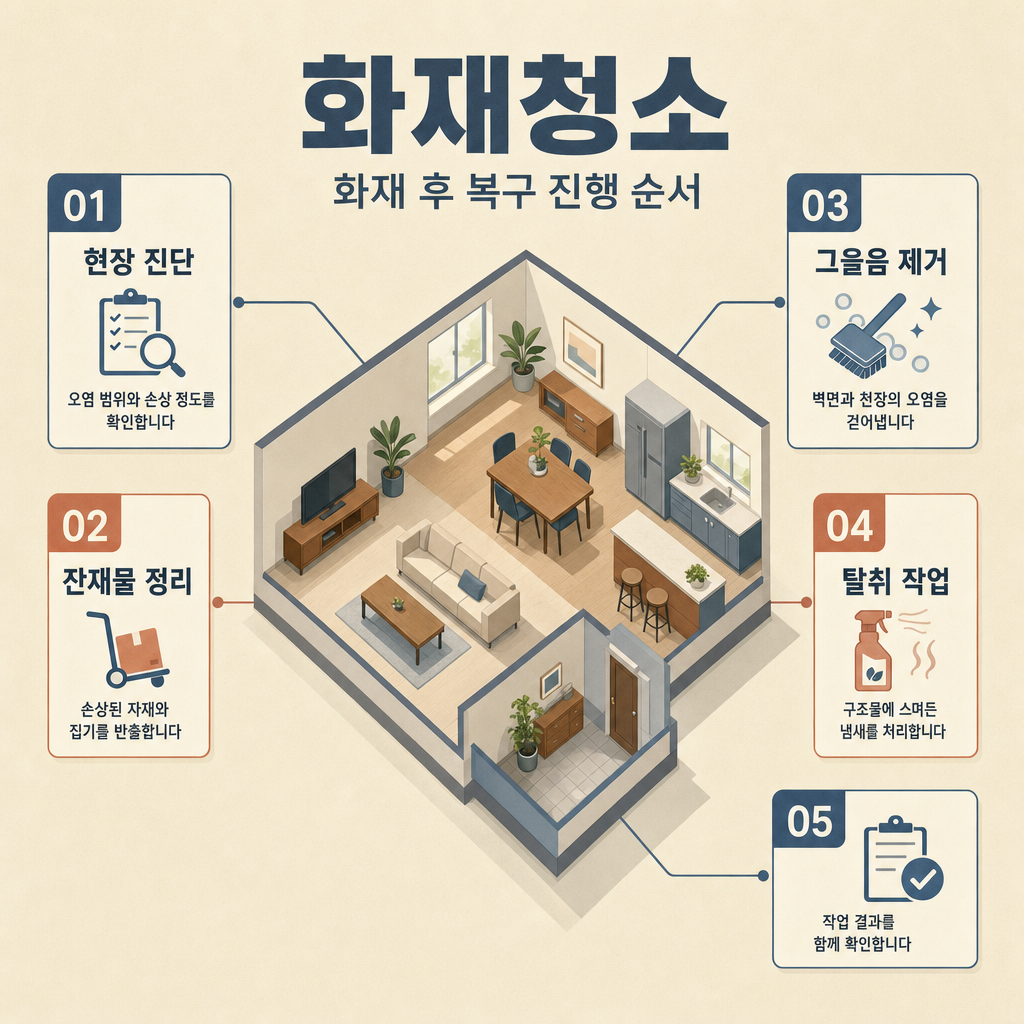 익산화재청소 복구 후 입주 전 꼭 확인할 것들